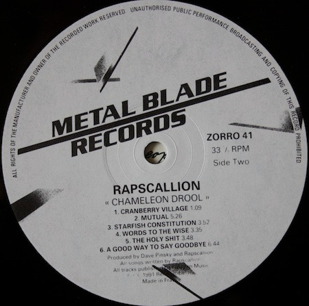 Rapscallion - Chameleon Drool | Metal Blade Records (ZORRO 41) - 3