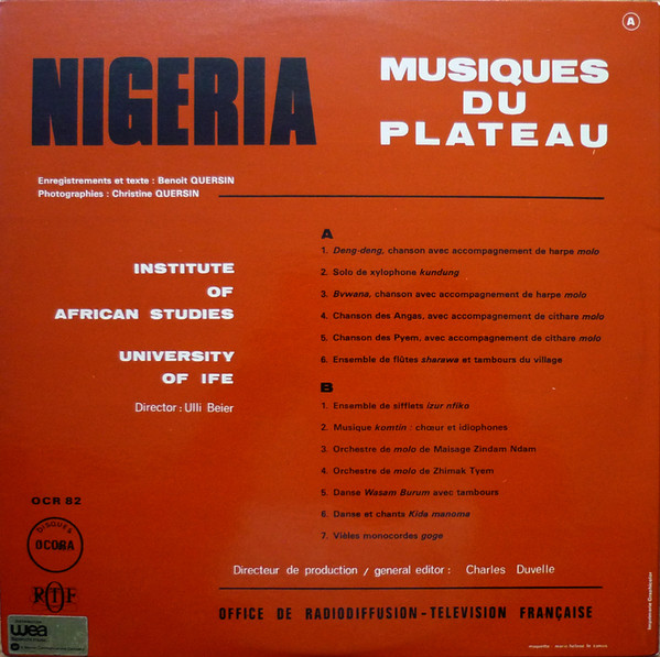Various - Nigéria: Musiques Du Plateau | Ocora (OCR 82) - 2