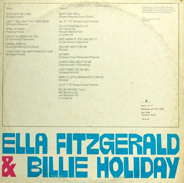 Ella Fitzgerald Und Billie Holiday