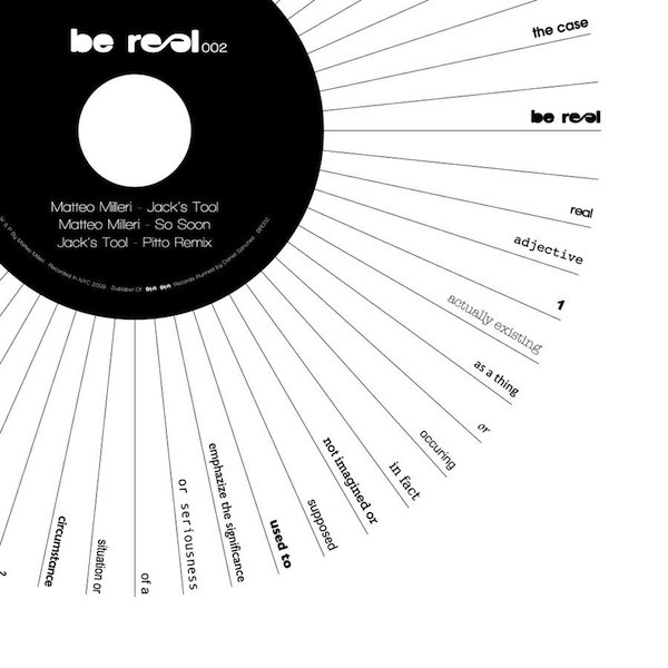 Matteo Milleri - Jack's Tool | Be Real (BR002)