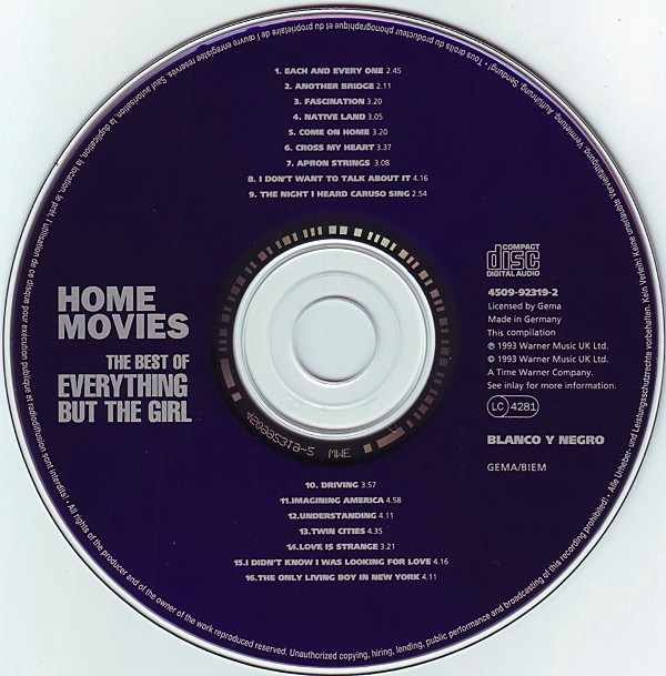 Everything But The Girl - Home Movies (The Best Of Everything But The Girl) | Blanco Y Negro (4509-92319-2) - 2