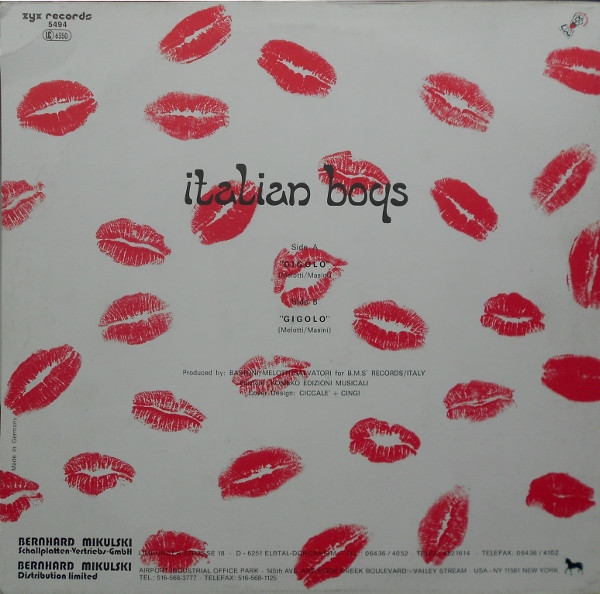 Italian Boys - Gigolo | ZYX Records (ZYX 5494) - 2