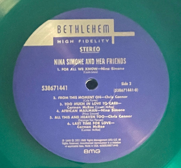 Nina Simone , Chris Connor , Carmen McRae - Nina Simone And Her Friends An Intimate Variety Of Vocal Charm | Bethlehem Records (BCP 6041) - 4 Nina Simone , Chris Connor , Carmen McRae - Nina Simone And Her Friends An Intimate Variety Of Vocal Charm | Bethlehem Records (BCP 6041) - 4