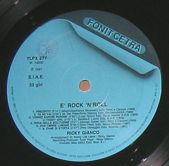 Ricky Gianco - È Rock 'N' Roll | Fonit Cetra (TLPX 277) - 3 Ricky Gianco - È Rock 'N' Roll | Fonit Cetra (TLPX 277) - 3