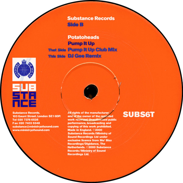 Potatoheads - Pump It Up | Substance Records (SUBS6T) - 4