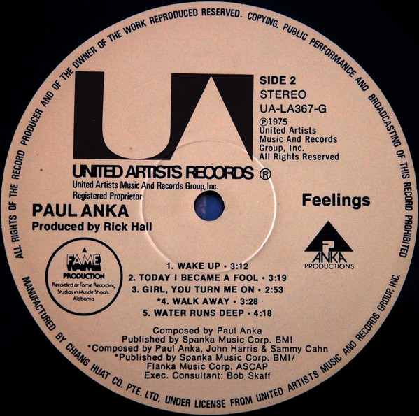 Paul Anka - Feelings | United Artists Records (UA-LA367-G) - 4 Paul Anka - Feelings | United Artists Records (UA-LA367-G) - 4
