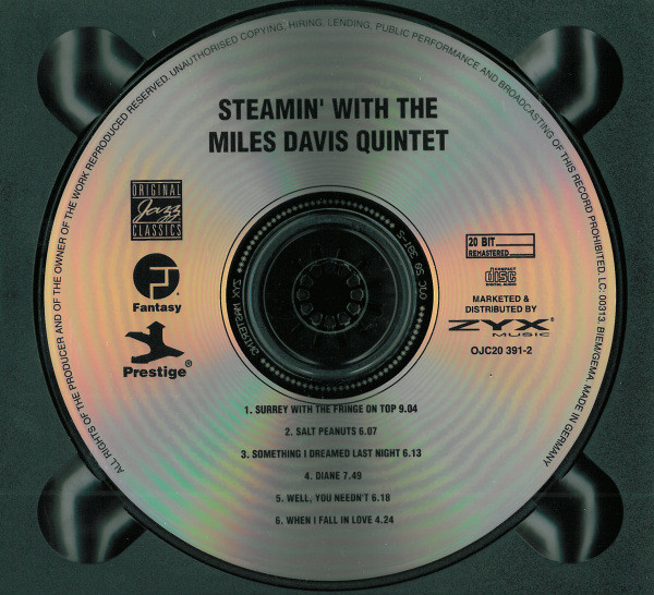 The Miles Davis Quintet - Steamin' With The Miles Davis Quintet | Original Jazz Classics (OJC20 391-2) - 3