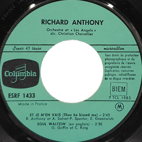 Richard Anthony - Rose (Parmi Les Roses) | Columbia (ESRF 1433) - 2