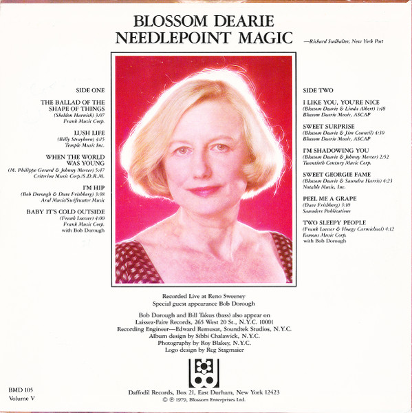 Blossom Dearie - Needlepoint Magic, Volume V | Daffodil Records (BMD 105) - 2
