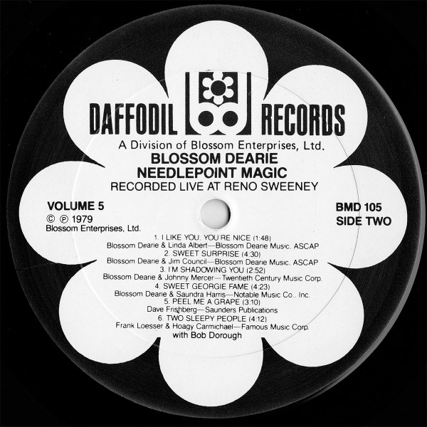Blossom Dearie - Needlepoint Magic, Volume V | Daffodil Records (BMD 105) - 4