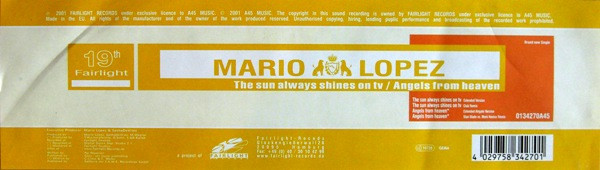 Mario Lopez - The Sun Always Shines On TV / Angels From Heaven | Fairlight Records (No 19) - 2 Mario Lopez - The Sun Always Shines On TV / Angels From Heaven | Fairlight Records (No 19) - 2