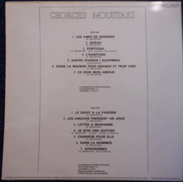 Georges Moustaki - Georges Moustaki | Polydor (2489 091) - 2