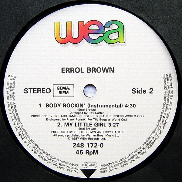 Errol Brown - Body Rockin' | WEA (248 172-0) - 4 Errol Brown - Body Rockin' | WEA (248 172-0) - 4