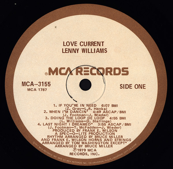 Lenny Williams - Love Current | MCA Records (MCA-3155) - 2