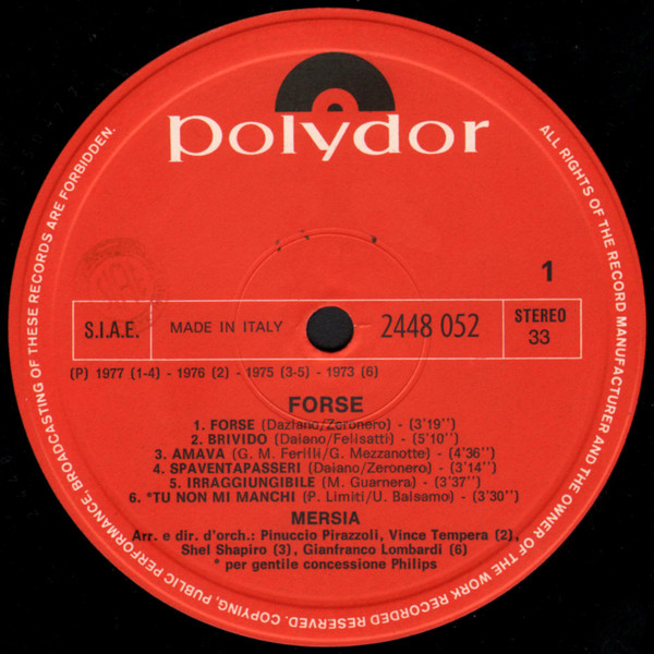 Mersia - Forse | Polydor (2448 052) - 3