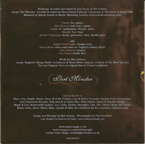 Piano Magic - Part Monster | Green UFOs (GREEN030CD) - 3
