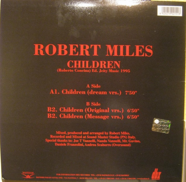 Robert Miles - Children... | DBX Records (DBX 015) - 2
