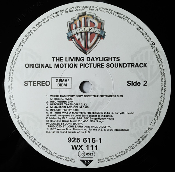 John Barry - The Living Daylights (Original Motion Picture Soundtrack) | Warner Bros. Records (WX 111) - 4 John Barry - The Living Daylights (Original Motion Picture Soundtrack) | Warner Bros. Records (WX 111) - 4