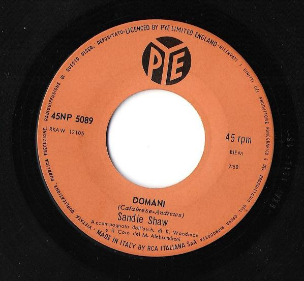 Sandie Shaw - Domani | Pye Records (NP 5089) - 3