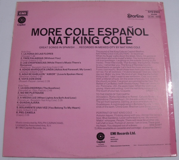 Nat King Cole - More Cole Español | Starline (SRS 5183) - 2