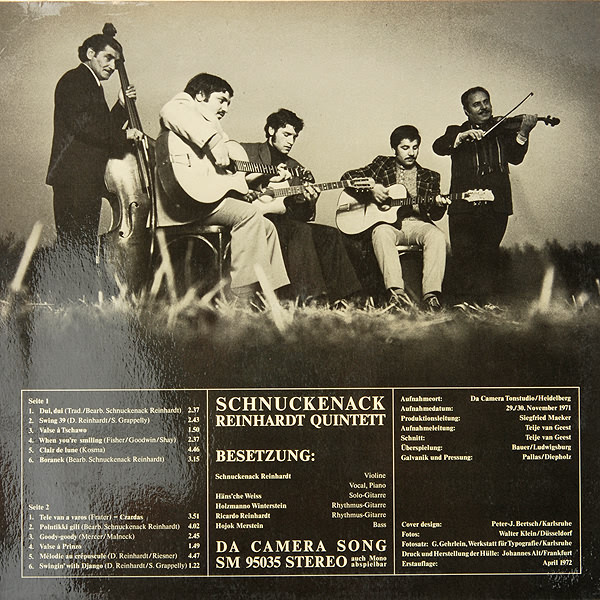 Schnuckenack Reinhardt Quintett - Musik Deutscher Zigeuner 4 | Da Camera Song (SM 95035) - 2