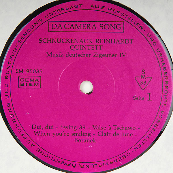 Schnuckenack Reinhardt Quintett - Musik Deutscher Zigeuner 4 | Da Camera Song (SM 95035) - 3