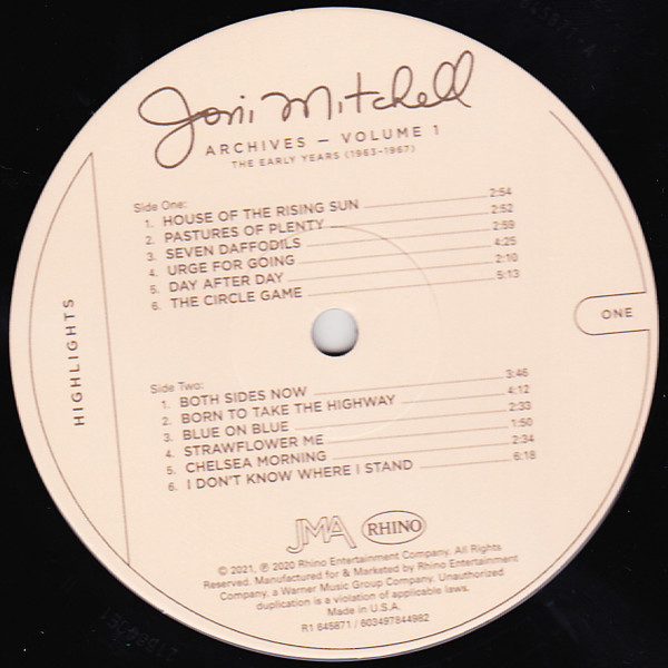 Joni Mitchell - Archives – Volume 1: The Early Years (1963-1967): Highlights | Rhino Records (R1 645871) - 3 Joni Mitchell - Archives – Volume 1: The Early Years (1963-1967): Highlights | Rhino Records (R1 645871) - 3