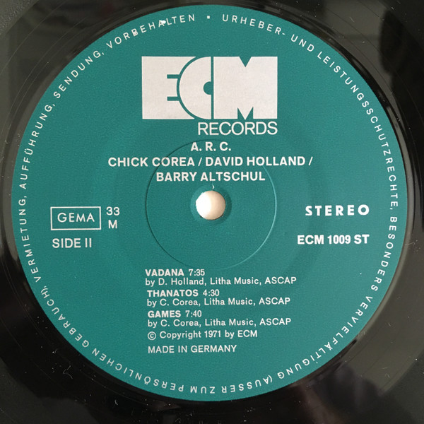 Chick Corea , Dave Holland , Barry Altschul - A. R. C. | ECM Records (ECM 1009) - 4
