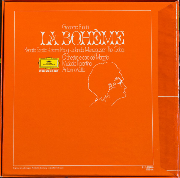 Giacomo Puccini , Renata Scotto , Gianni Poggi , Jolanda Meneguzzer , Tito Gobbi , Orchestra Del Maggio Musicale Fiorentino E Coro Del Maggio Musicale Fiorentino , Antonino Votto - La Bohème | Deutsche Grammophon (2705 038) - 2 Giacomo Puccini , Renata Scotto , Gianni Poggi , Jolanda Meneguzzer , Tito Gobbi , Orchestra Del Maggio Musicale Fiorentino E Coro Del Maggio Musicale Fiorentino , Antonino Votto - La Bohème | Deutsche Grammophon (2705 038) - 2