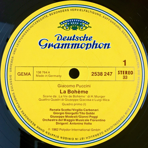 Giacomo Puccini , Renata Scotto , Gianni Poggi , Jolanda Meneguzzer , Tito Gobbi , Orchestra Del Maggio Musicale Fiorentino E Coro Del Maggio Musicale Fiorentino , Antonino Votto - La Bohème | Deutsche Grammophon (2705 038) - 3 Giacomo Puccini , Renata Scotto , Gianni Poggi , Jolanda Meneguzzer , Tito Gobbi , Orchestra Del Maggio Musicale Fiorentino E Coro Del Maggio Musicale Fiorentino , Antonino Votto - La Bohème | Deutsche Grammophon (2705 038) - 3