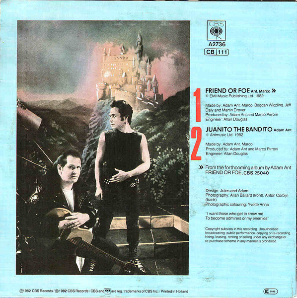 Adam Ant - Friend Or Foe | CBS (CBSA 2736) - 2
