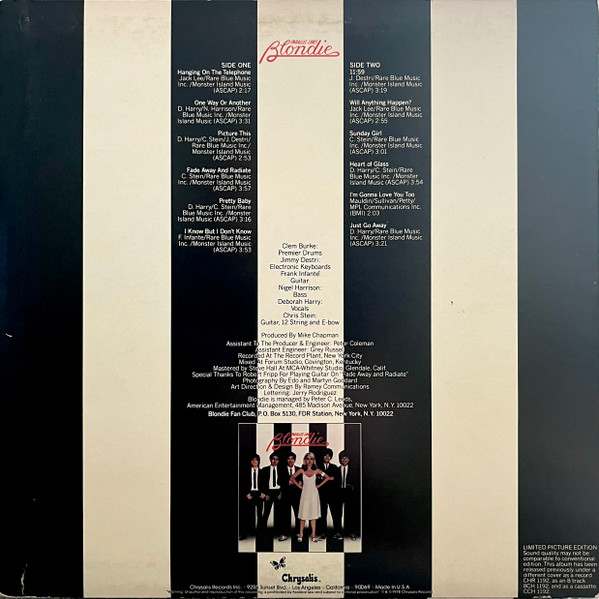 Blondie - Parallel Lines | Chrysalis (CHP 5001) - 2