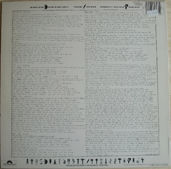 Ian Dury And The Music Students - 4.000 Weeks' Holiday | Polydor (815 327-1) - 2