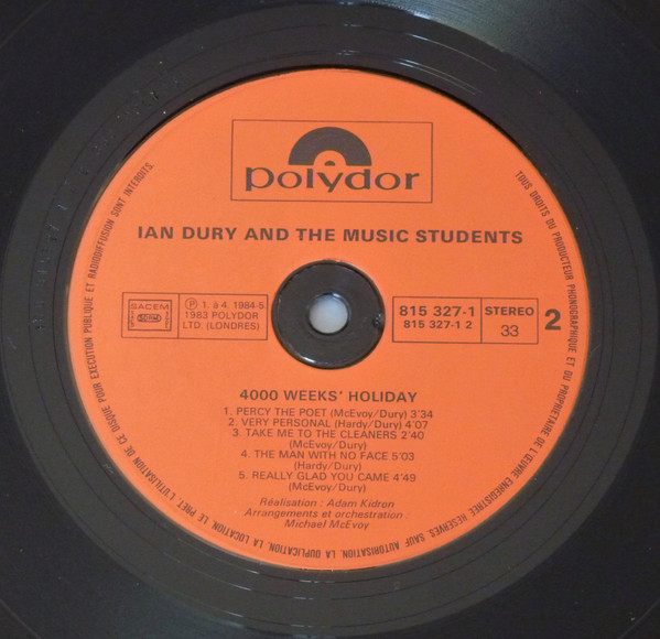 Ian Dury And The Music Students - 4.000 Weeks' Holiday | Polydor (815 327-1) - 4