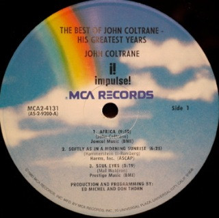 John Coltrane - The Best Of John Coltrane - His Greatest Years | MCA Records (MCA2-4131) - 3