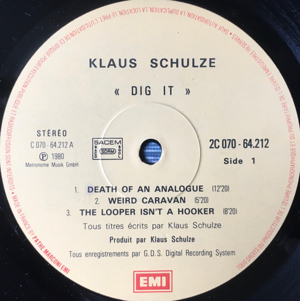 Klaus Schulze - Dig It | EMI (2C 070 64212) - 2 Klaus Schulze - Dig It | EMI (2C 070 64212) - 2