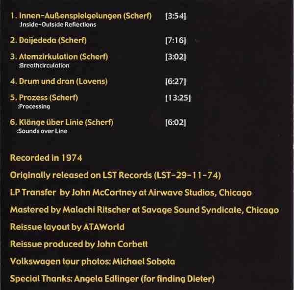 Dieter Scherf Trio - Inside-Outside Reflections | Atavistic (ALP255CD) - 2 Dieter Scherf Trio - Inside-Outside Reflections | Atavistic (ALP255CD) - 2