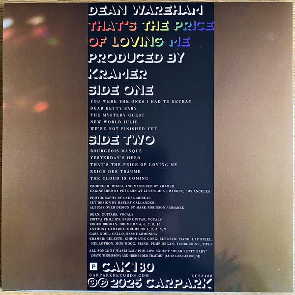 Dean Wareham - That's The Price Of Loving Me | Carpark Records (CAK180) - 2 Dean Wareham - That's The Price Of Loving Me | Carpark Records (CAK180) - 2