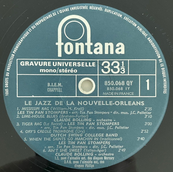 Various - Le Jazz De La Nouvelle Orleans | Fontana (850.068 QY) - 3 Various - Le Jazz De La Nouvelle Orleans | Fontana (850.068 QY) - 3