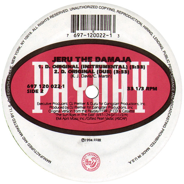 Jeru The Damaja - D. Original | Payday (697 120 022-1) - 4 Jeru The Damaja - D. Original | Payday (697 120 022-1) - 4
