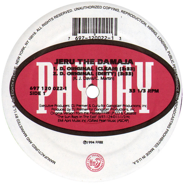 Jeru The Damaja - D. Original | Payday (697 120 022-1) - 3 Jeru The Damaja - D. Original | Payday (697 120 022-1) - 3