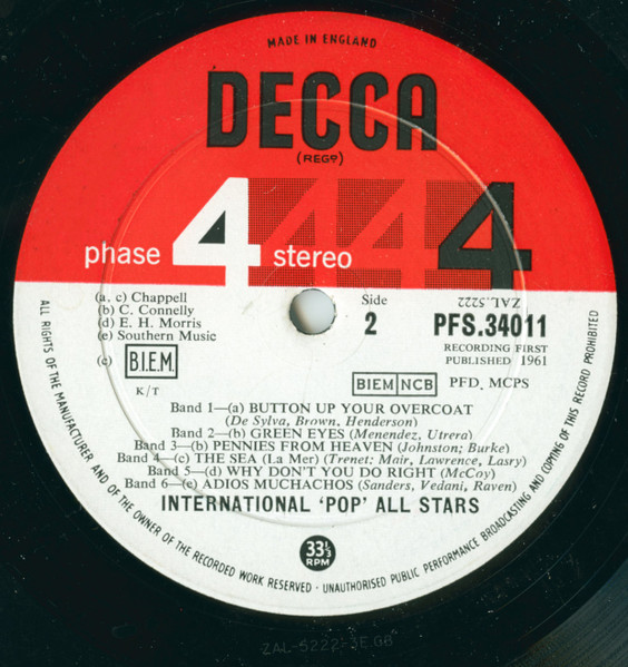 International "Pop" All Stars - Twelve Star Percussion | Decca (PFS 34011) - 4 International "Pop" All Stars - Twelve Star Percussion | Decca (PFS 34011) - 4