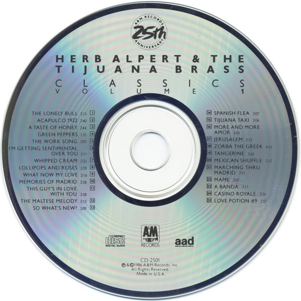 Herb Alpert & The Tijuana Brass - Classics Volume 1 | A&M Records (CD 2501) - 3