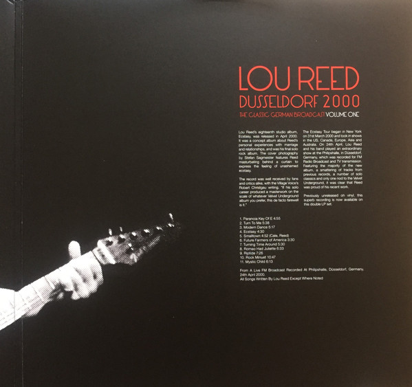 Lou Reed - Dusseldorf 2000 (The Classic German Broadcast Volume One) | Parachute Recording Company (PARA394LP) - 3 Lou Reed - Dusseldorf 2000 (The Classic German Broadcast Volume One) | Parachute Recording Company (PARA394LP) - 3