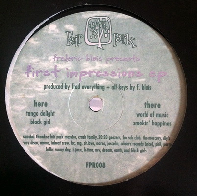 Fred Everything - First Impressions E.P. | Fair Park (FPR008) - main Fred Everything - First Impressions E.P. | Fair Park (FPR008) - main