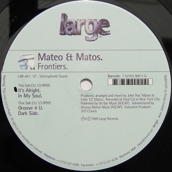 Mateo & Matos - Frontiers EP | Large Records (LAR-041) - main Mateo & Matos - Frontiers EP | Large Records (LAR-041) - main