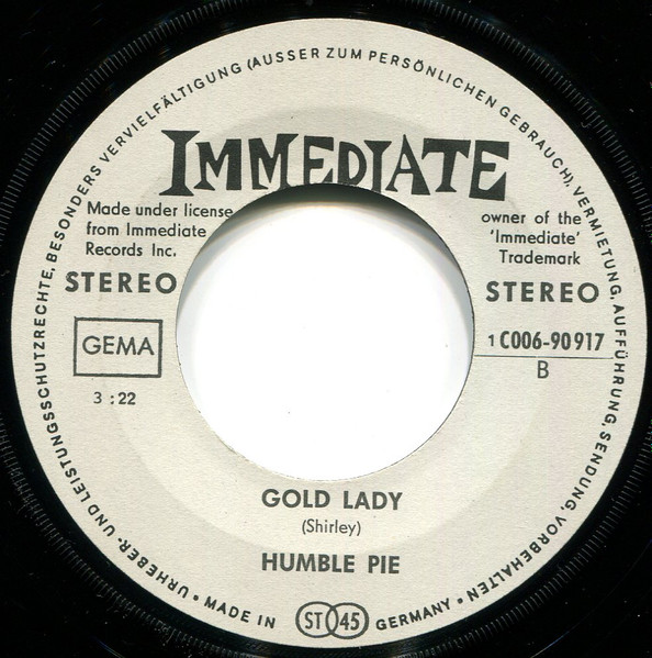 Humble Pie - The Sad Bag Of Shaky Jake / Cold Lady | Immediate (1C 006-90917) - 4