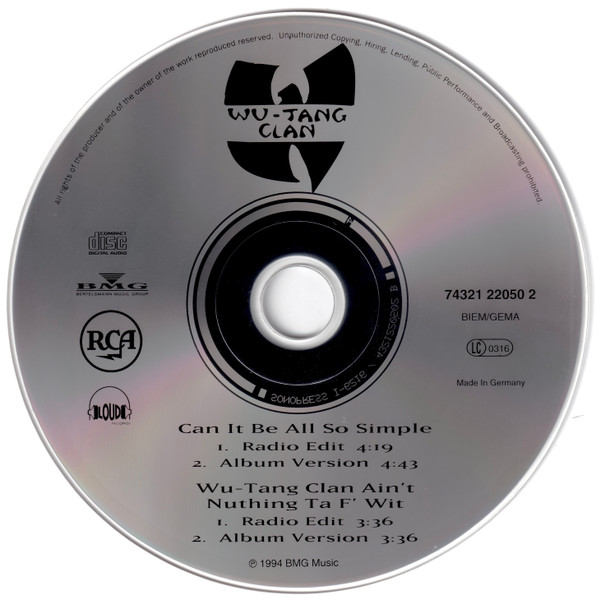 Wu-Tang Clan - Can It Be All So Simple | RCA (74321220502) - 3 Wu-Tang Clan - Can It Be All So Simple | RCA (74321220502) - 3