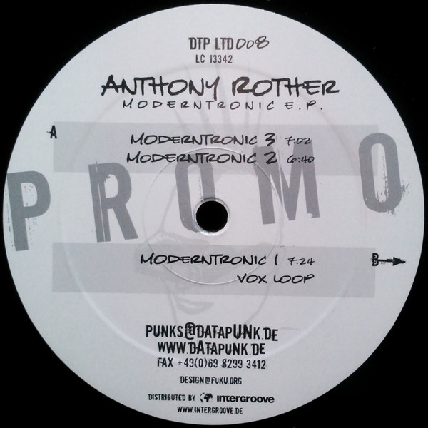 Anthony Rother - Moderntronic E.P. | Datapunk (DTP LTD008) - main Anthony Rother - Moderntronic E.P. | Datapunk (DTP LTD008) - main