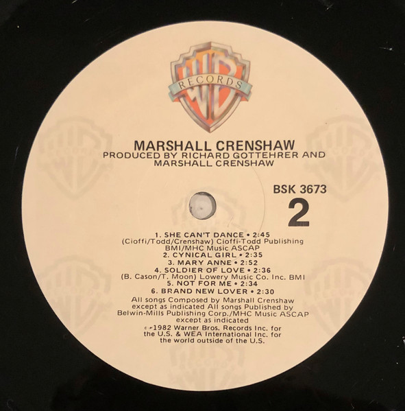 Marshall Crenshaw - Marshall Crenshaw | Warner Bros. Records (BSK 3673) - 4 Marshall Crenshaw - Marshall Crenshaw | Warner Bros. Records (BSK 3673) - 4
